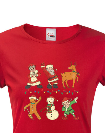 Dámské tričko Vánoční postavičky