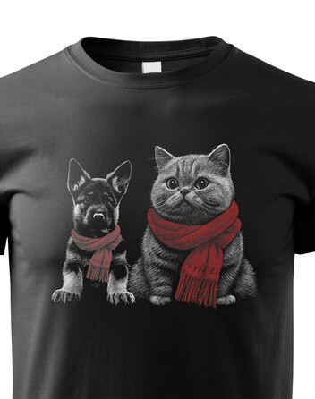 Dětské tričko Kočka a pejsek
