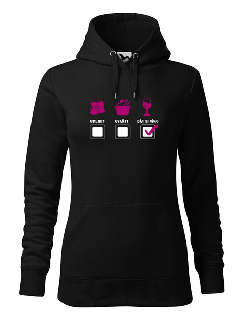 Dámská mikina Uklidit - uvařit - víno