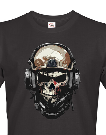 Pánské tričko Lebka vojak