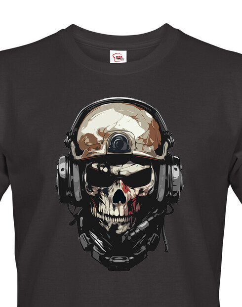 Pánské tričko Lebka vojak