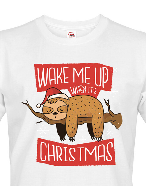 Pánské tričko Probuďte mě až když budou Vánoce