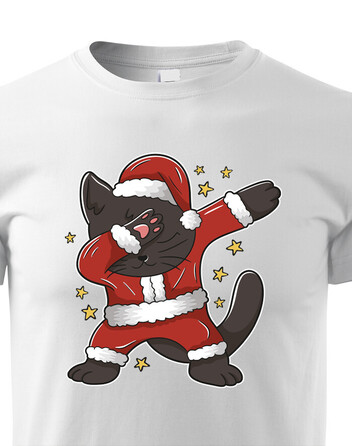 Dětské tričko Vánoční kočka