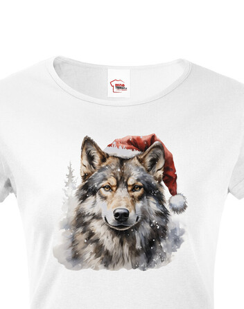 Dámské tričko Vánoční vlk