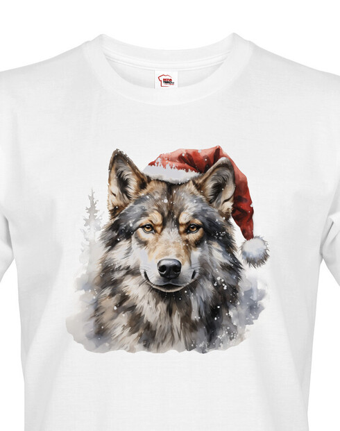 Pánské tričko Vánoční vlk