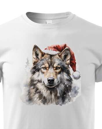Dětské tričko Vánoční vlk