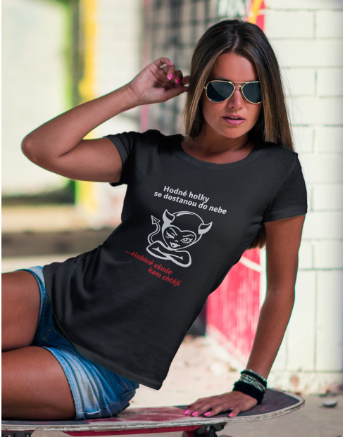 Dámské tričko hodné, zlobivé holky