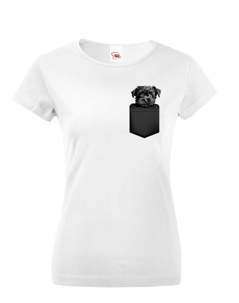 Dámské tričko Opičí pinč v kapsičce