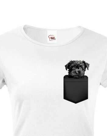 Dámské tričko Opičí pinč v kapsičce