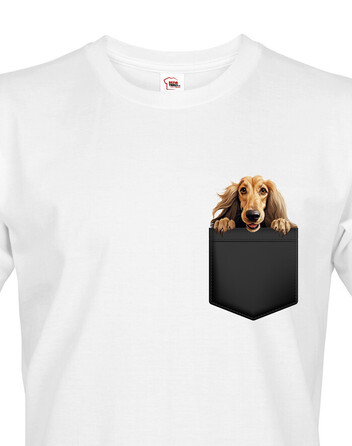 Pánské tričko Afganský chrt v kapsičce