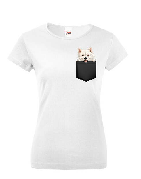 Dámské tričko Americký eskimácky pes v kapsičce
