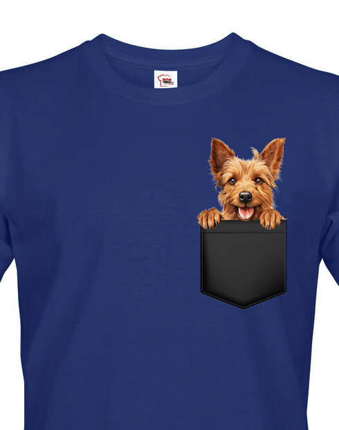 Pánské tričko Austrálsky teriér v kapsičce