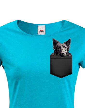 Dámské tričko Belgický ovčák v kapsičce