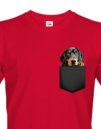 Pánské tričko Black and Tan Coonhound v kapsičce