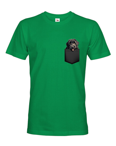 Pánské tričko Ruský černý teriér v kapsičce