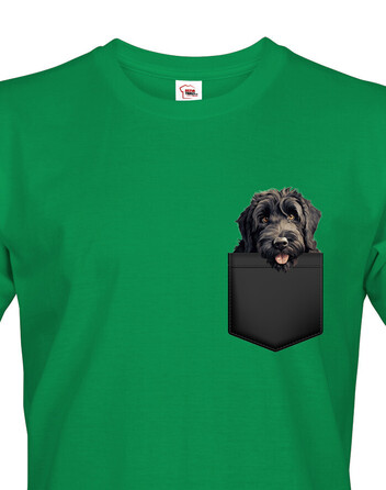 Pánské tričko Ruský černý teriér v kapsičce