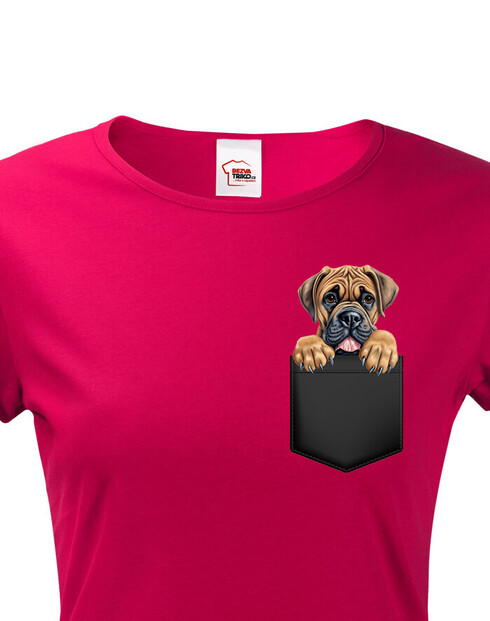 Dámské tričko Boerboel v kapsičce