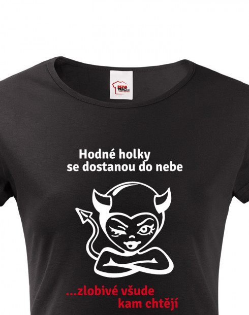 Dámské tričko hodné, zlobivé holky