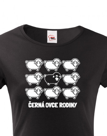 Dámské tričko černá ovce rodiny