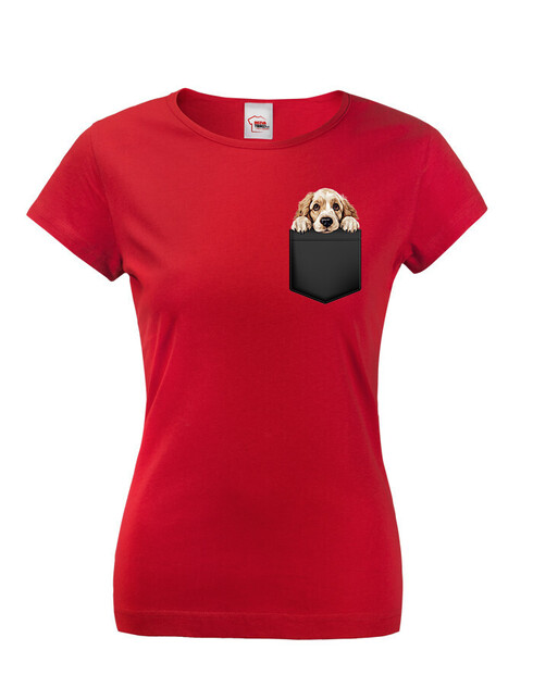 Dámské tričko Clumber španěl v kapsičce