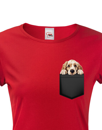 Dámské tričko Clumber španěl v kapsičce