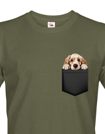 Pánské tričko Clumber španěl v kapsičce