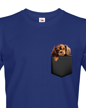 Pánské tričko King Charles španěl v kapsičce
