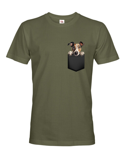 Pánské tričko Anglický chrt v kapsičce