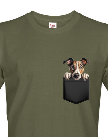 Pánské tričko Anglický chrt v kapsičce