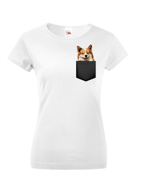 Dámské tričko Islandský ovčák v kapsičce