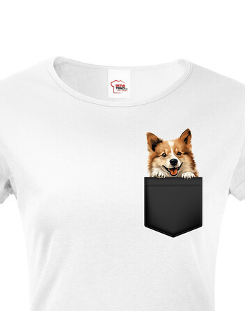 Dámské tričko Islandský ovčák v kapsičce