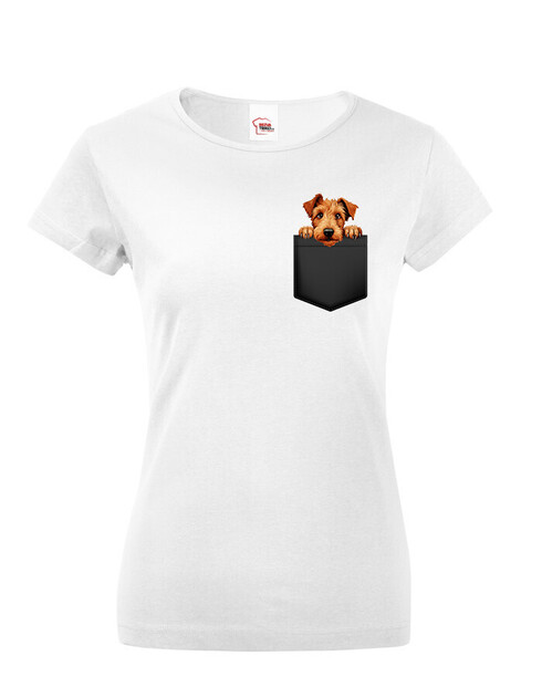 Dámské tričko Írsky teriér v kapsičce