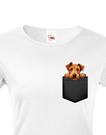 Dámské tričko Írsky teriér v kapsičce