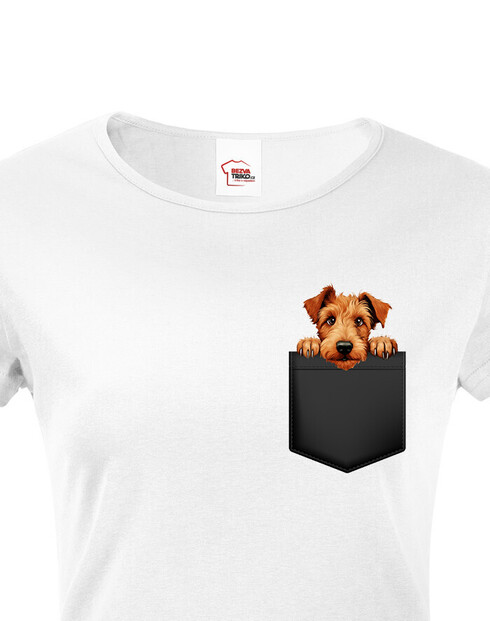 Dámské tričko Írsky teriér v kapsičce