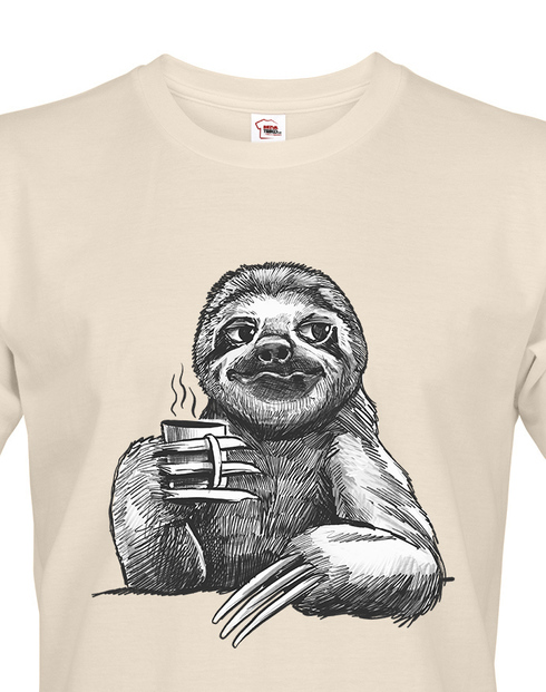 Pánské tričko Lenochod s kávou