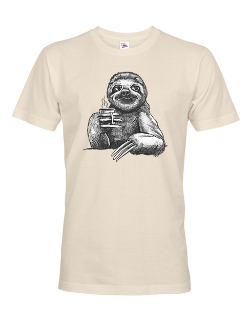 Pánské tričko Lenochod s kávou