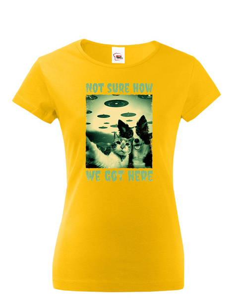 Dámské tričko Kočka a pes selfie