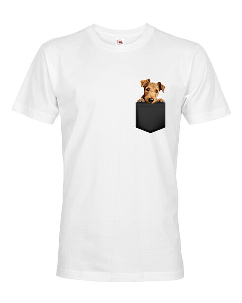 Pánské tričko Lakelandský teriér v kapsičce