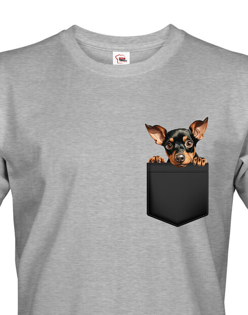 Pánské tričko Manchesterský teriér v kapsičce