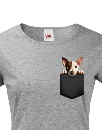 Dámské tričko Bulteriér miniatúrny v kapsičce