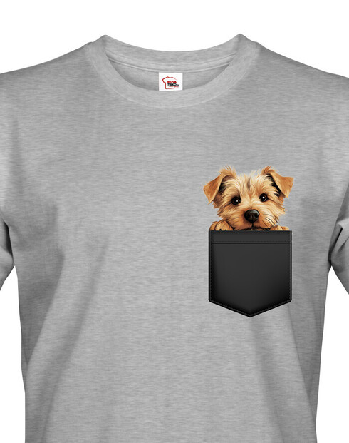 Pánské tričko Norfolkský teriér v kapsičce