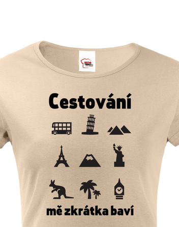 Dámské tričko Cestování mě zkrátka baví