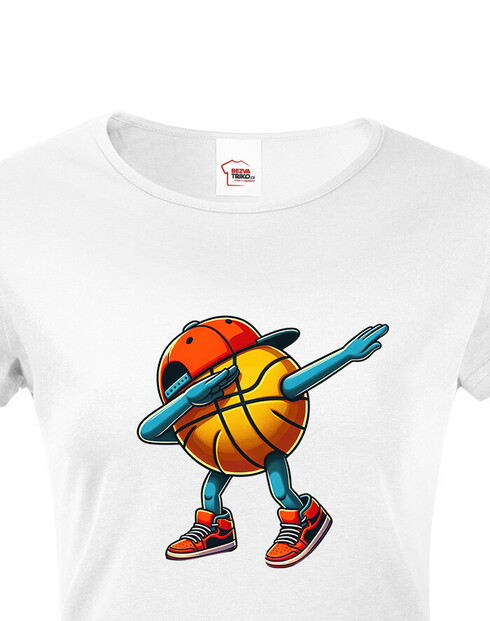 Dámské tričko Basketbalový míč dab dance