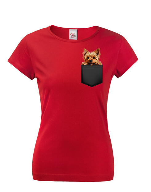 Dámské tričko Australský silky teriér v kapsičce