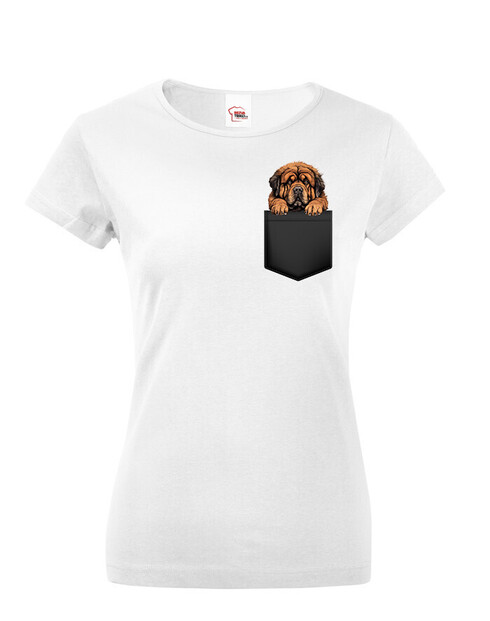 Dámské tričko Tibetská doga v kapsičce