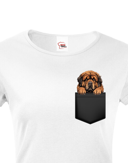 Dámské tričko Tibetská doga v kapsičce