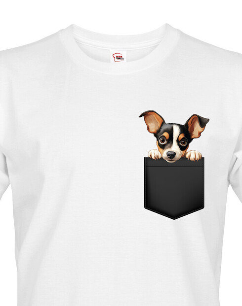 Pánské tričko Americký toy foxteriér v kapsičce