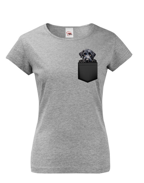 Dámské tričko Kerry blue teriér v kapsičce