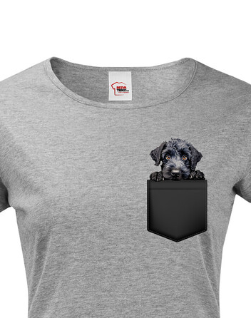 Dámské tričko Kerry blue teriér v kapsičce