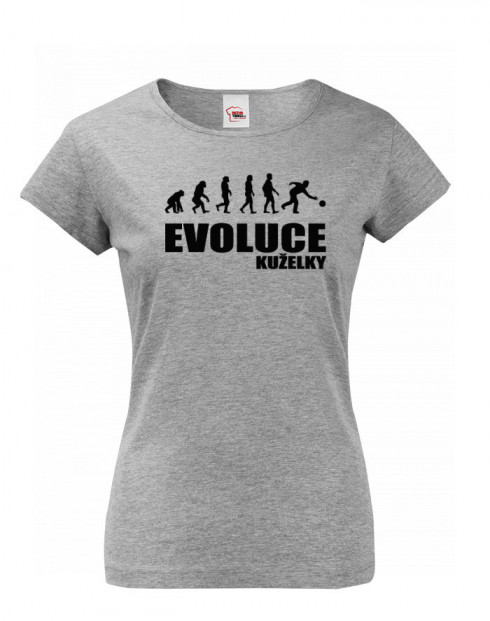 Dámské tričko pro kuželkáře Evoluce kuželky